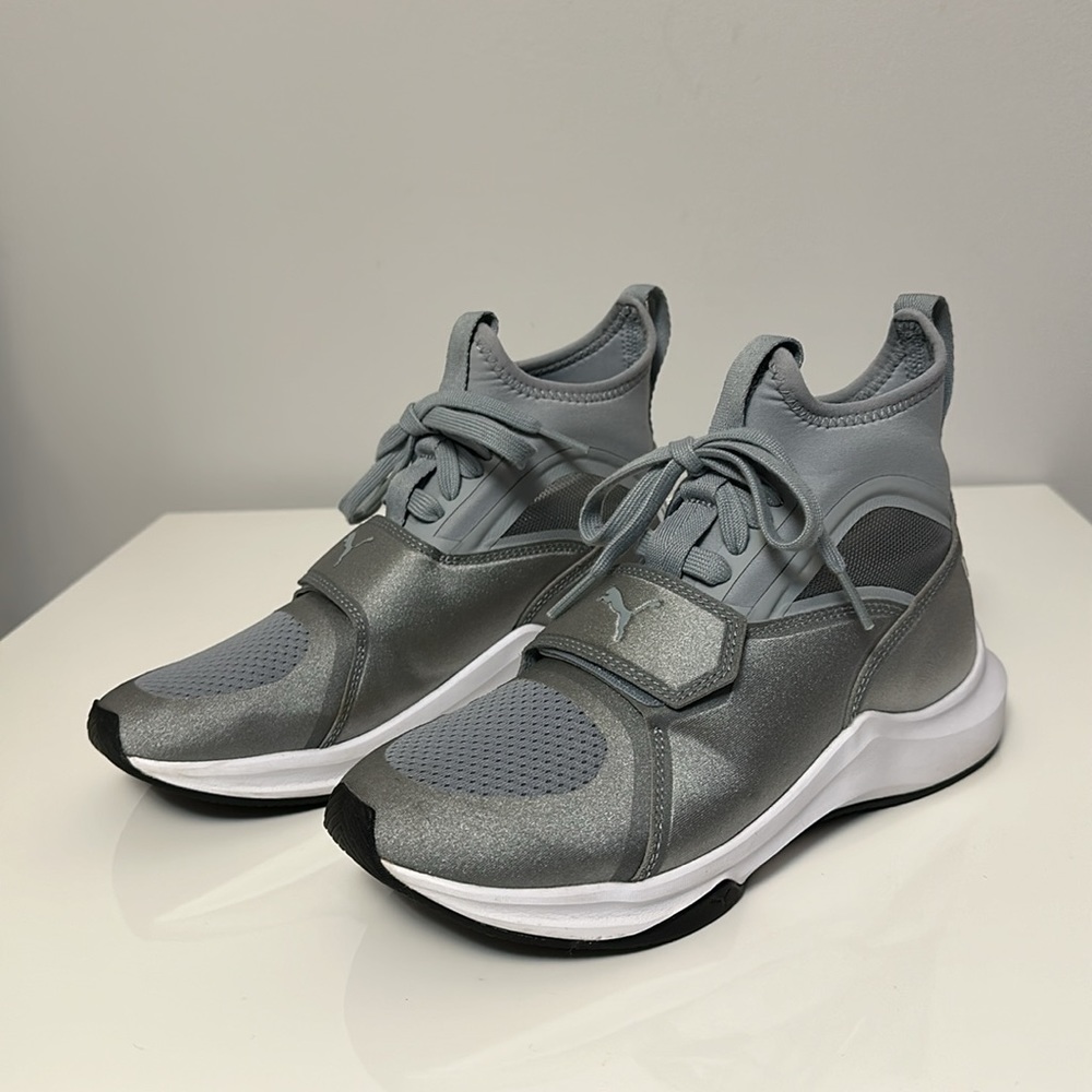 Puma Women’s Phenom Satin Silver Grey High Top Sneakers #19081803 - US Size 6